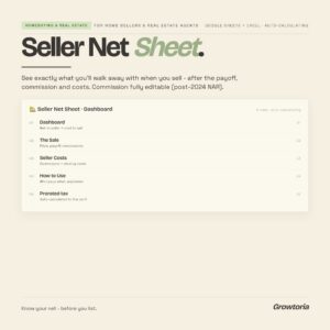 Seller Net Sheet Calculator — Google Sheets template preview