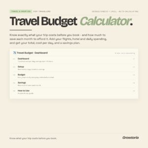 Travel Budget Spreadsheet — Google Sheets template preview