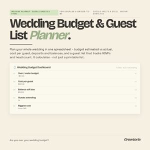 Wedding Budget — Google Sheets template preview