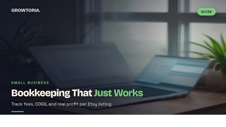etsy shop bookkeeping spreadsheet - featured image