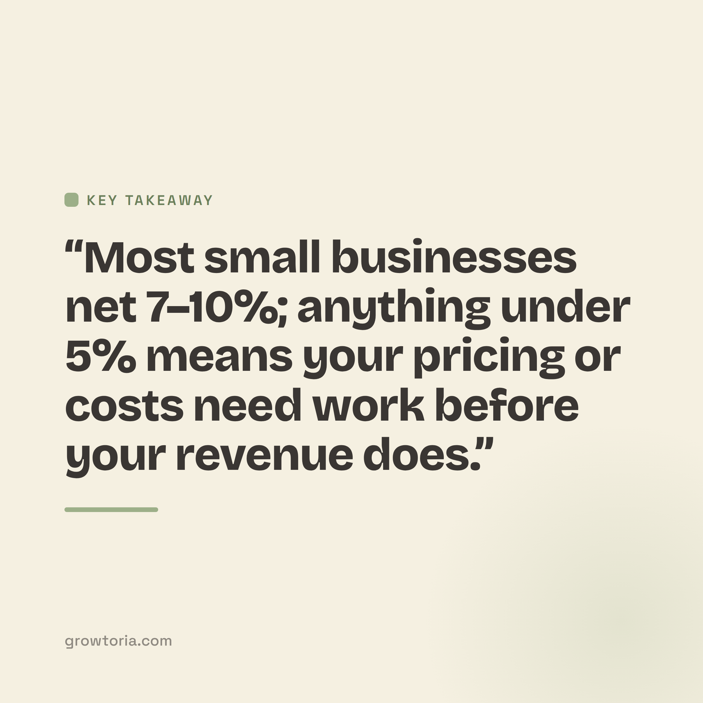 average profit margin for small business - key takeaway