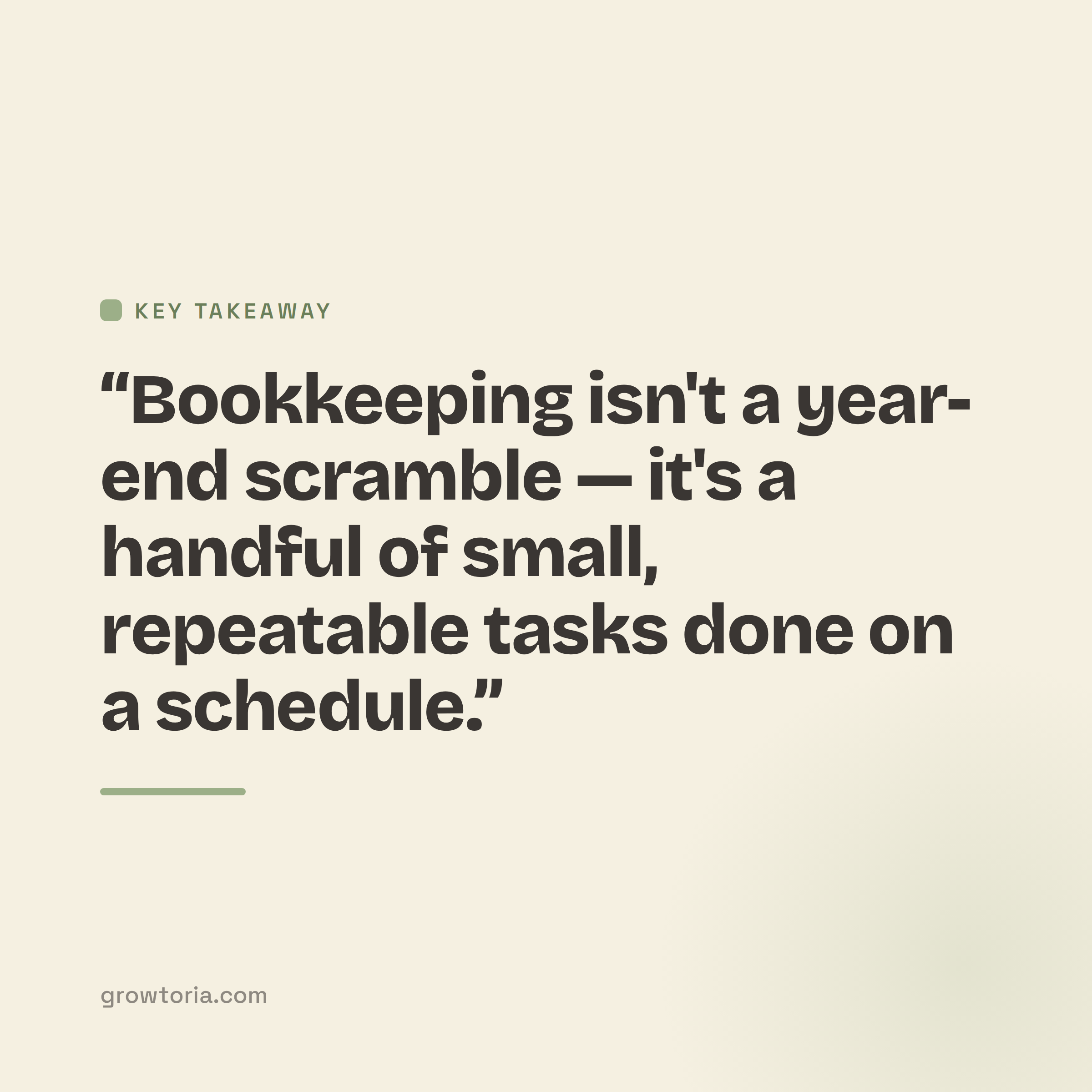 small business bookkeeping checklist - key takeaway