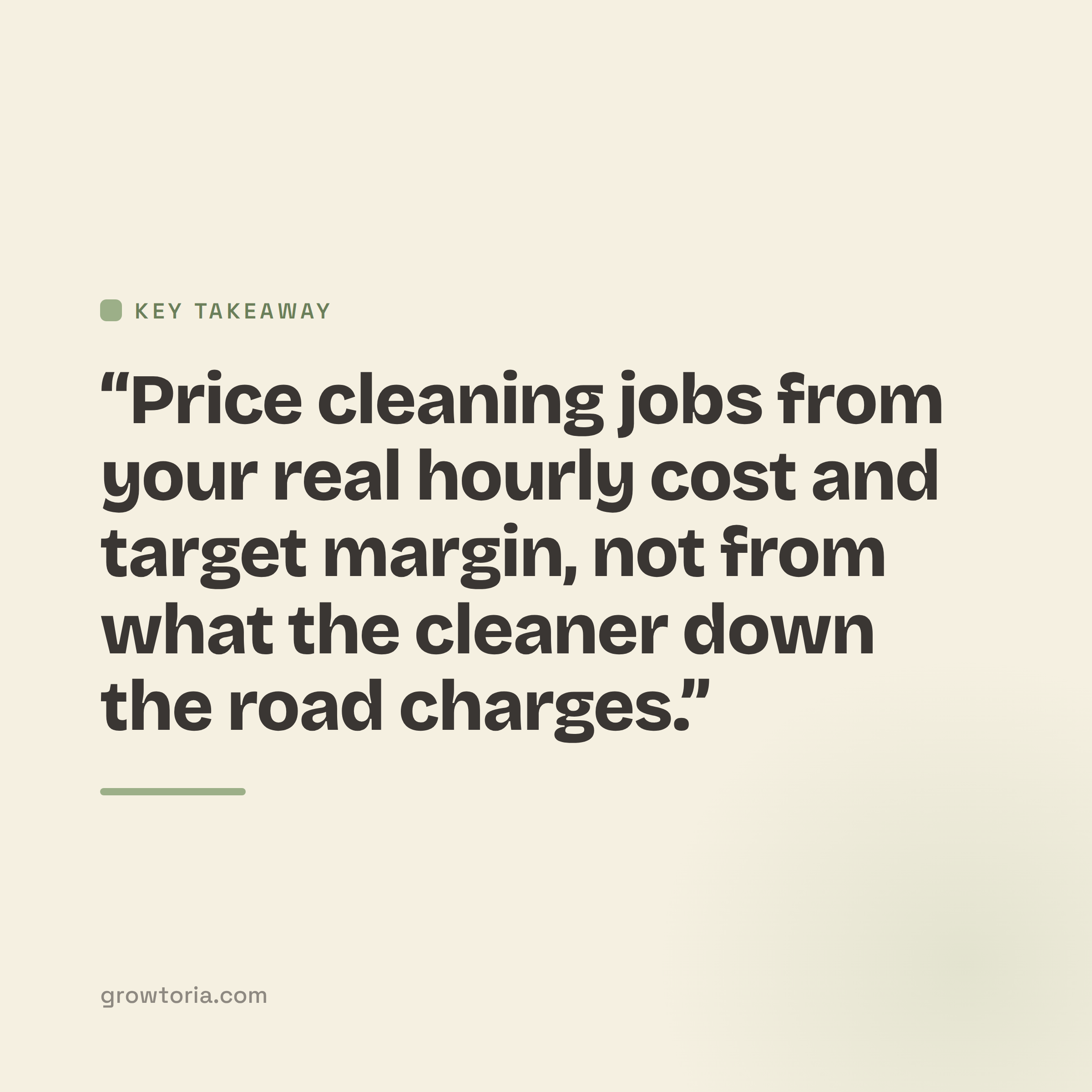 cleaning business price list - key takeaway