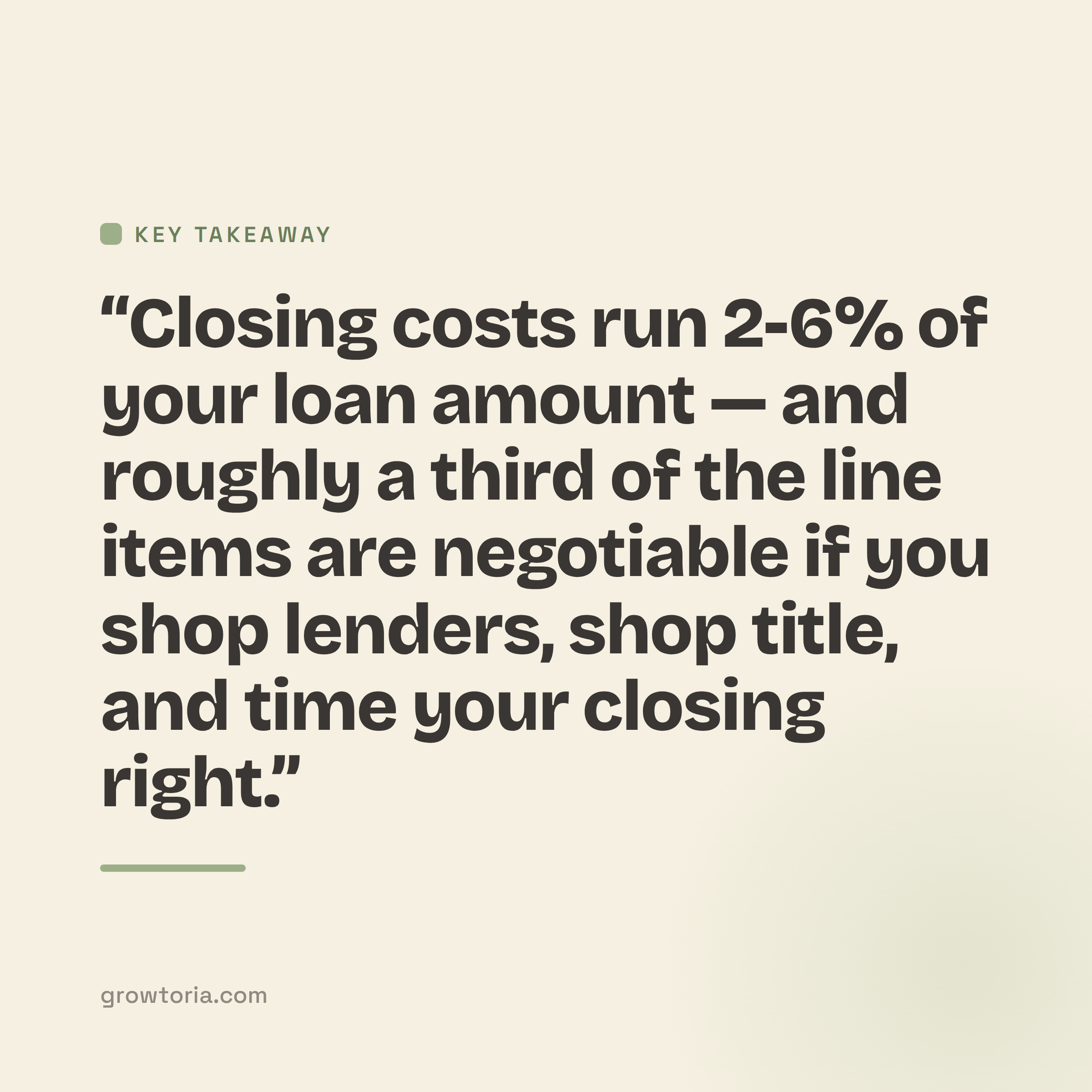closing costs for buyers explained - key takeaway