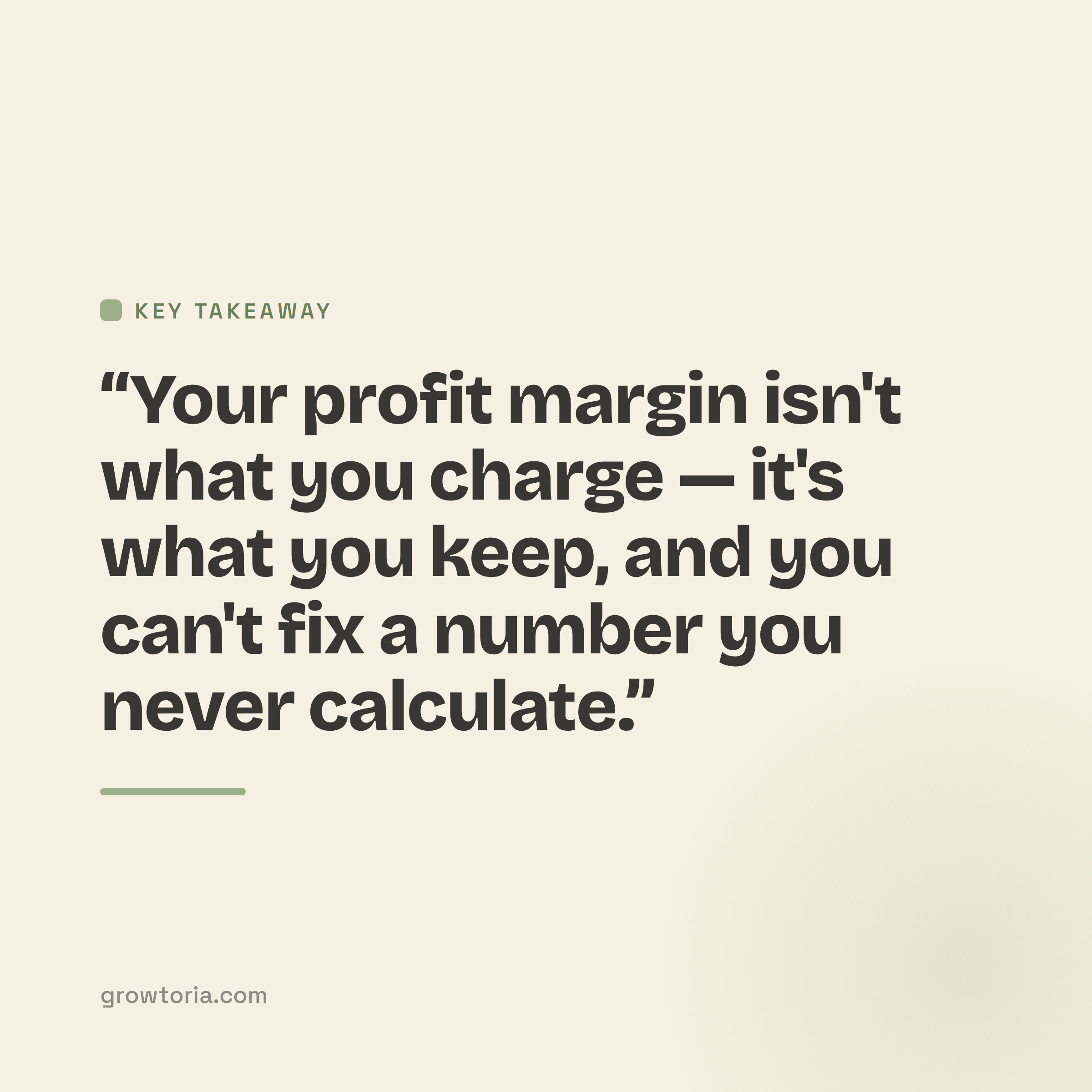 small business profit margin calculator - key takeaway