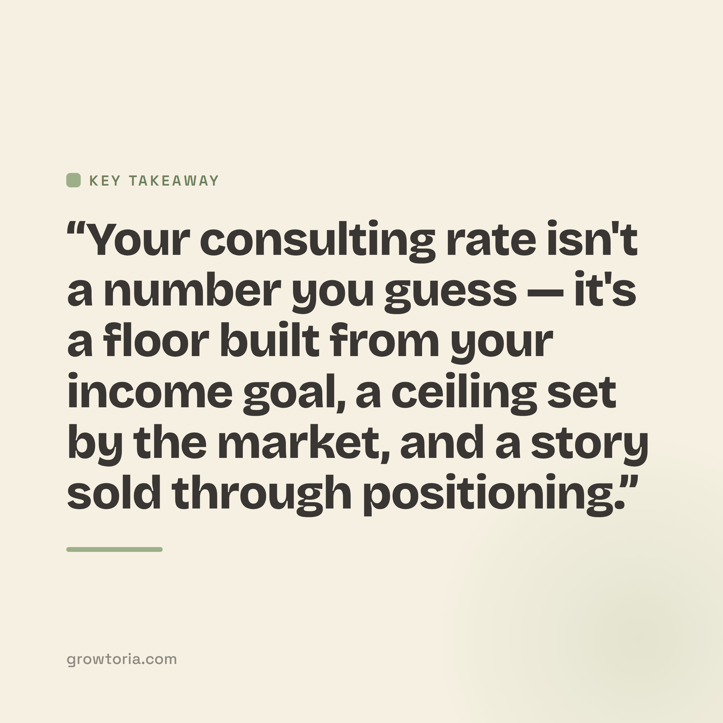 how to set consulting rates - key takeaway