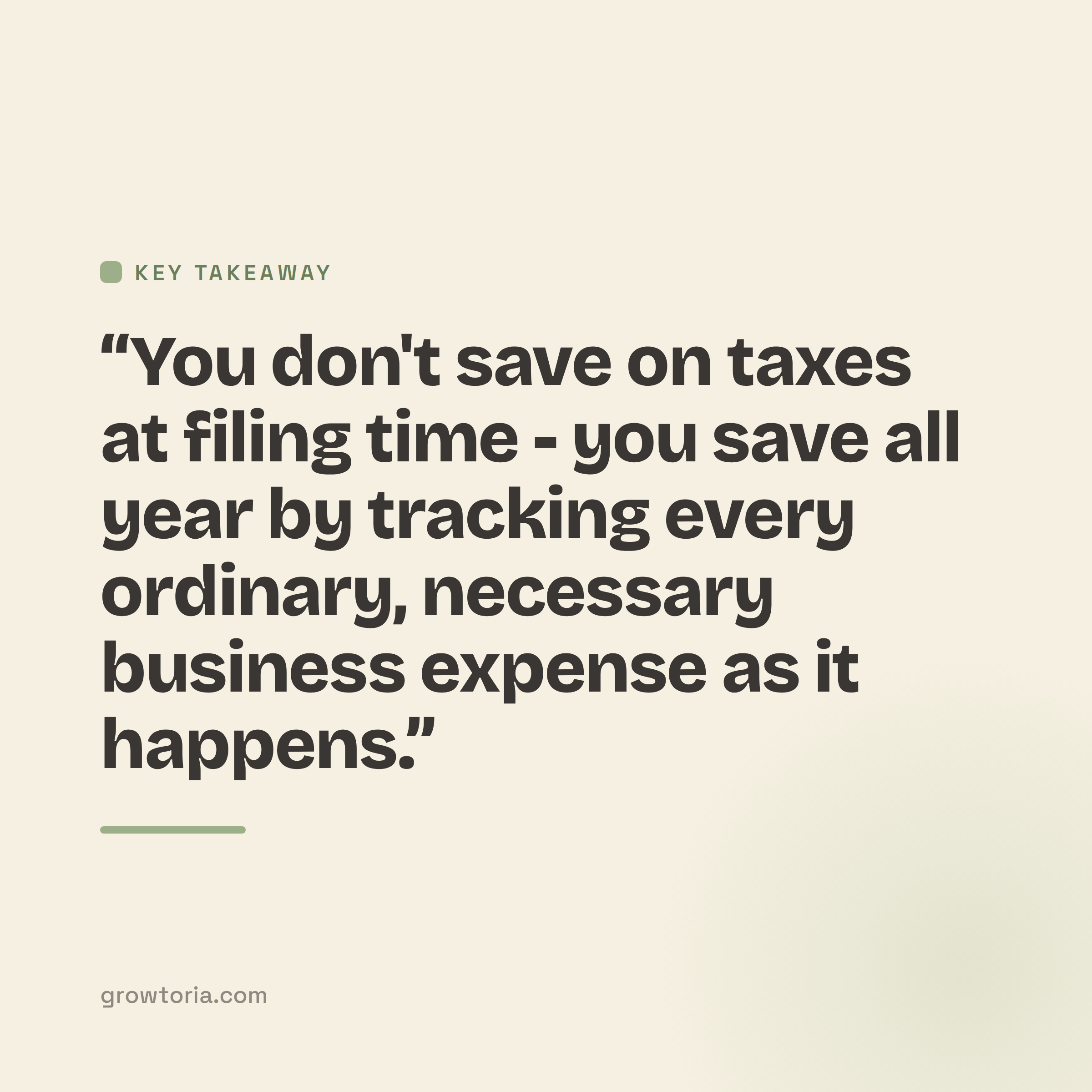 small business tax deductions checklist - key takeaway