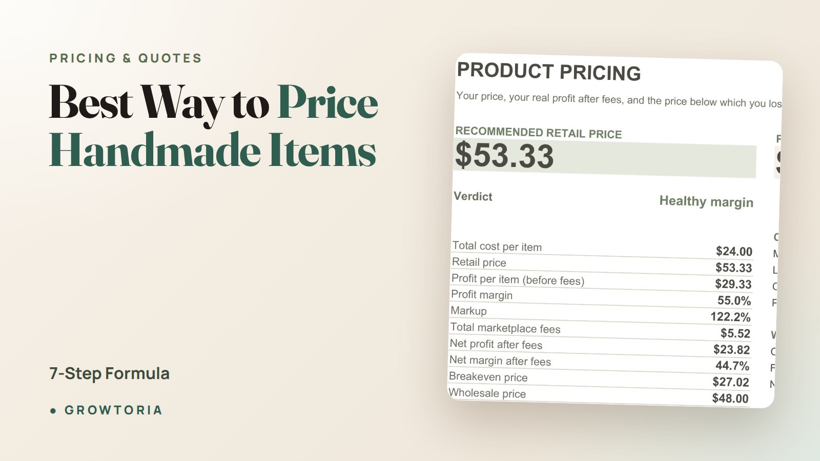 Best Way to Price Handmade Items: 7-Step Formula
