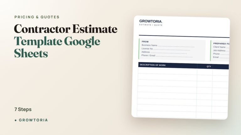 Contractor Estimate Template Google Sheets: 7 Steps