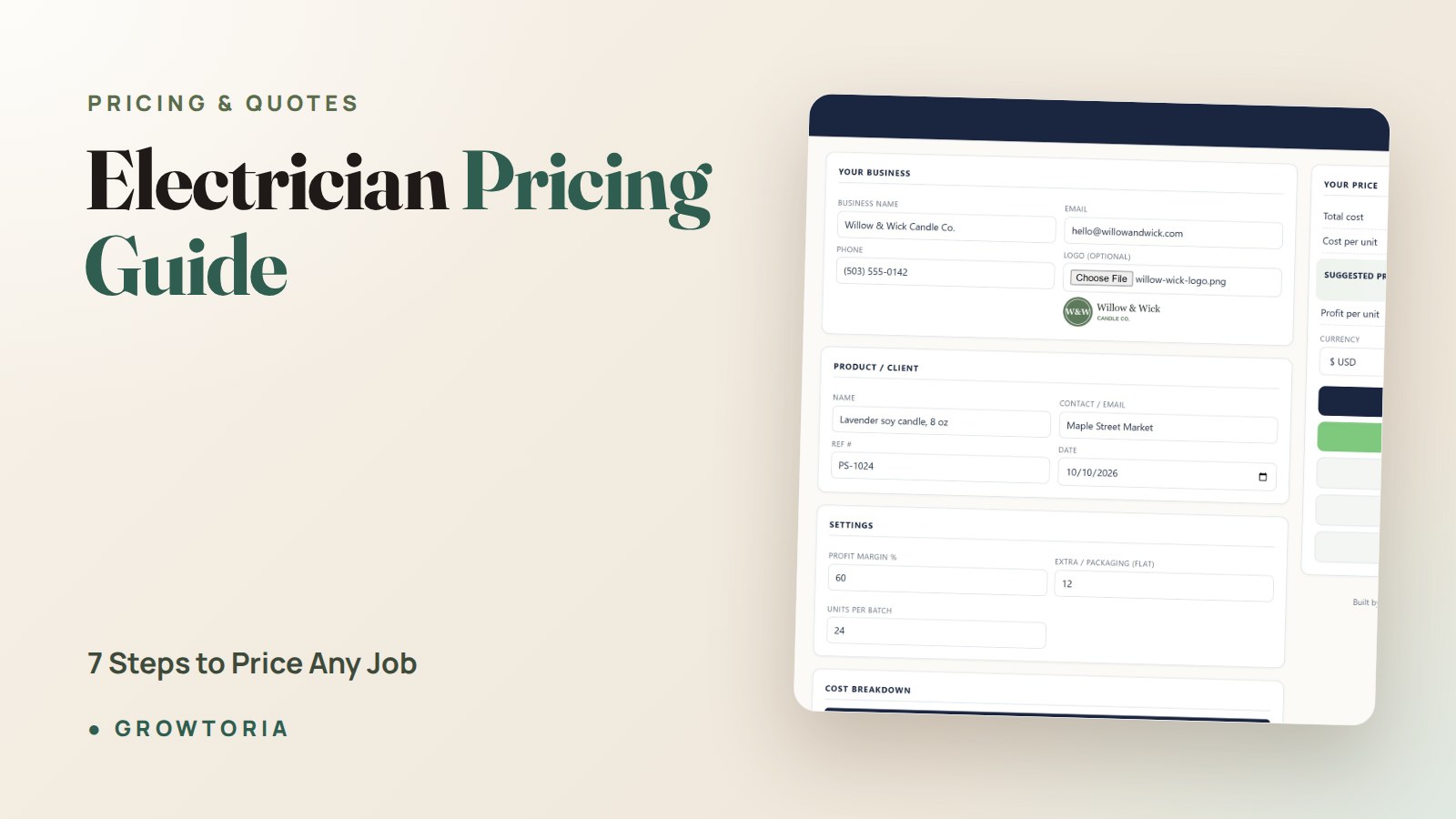 Electrician Pricing Guide: 7 Steps to Price Any Job