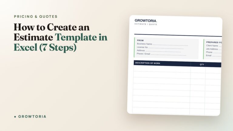 How to Create an Estimate Template in Excel (7 Steps)