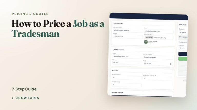 How to Price a Job as a Tradesman: 7-Step Guide