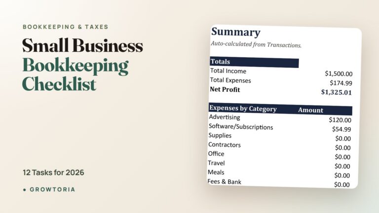 Small Business Bookkeeping Checklist: 12 Tasks for 2026