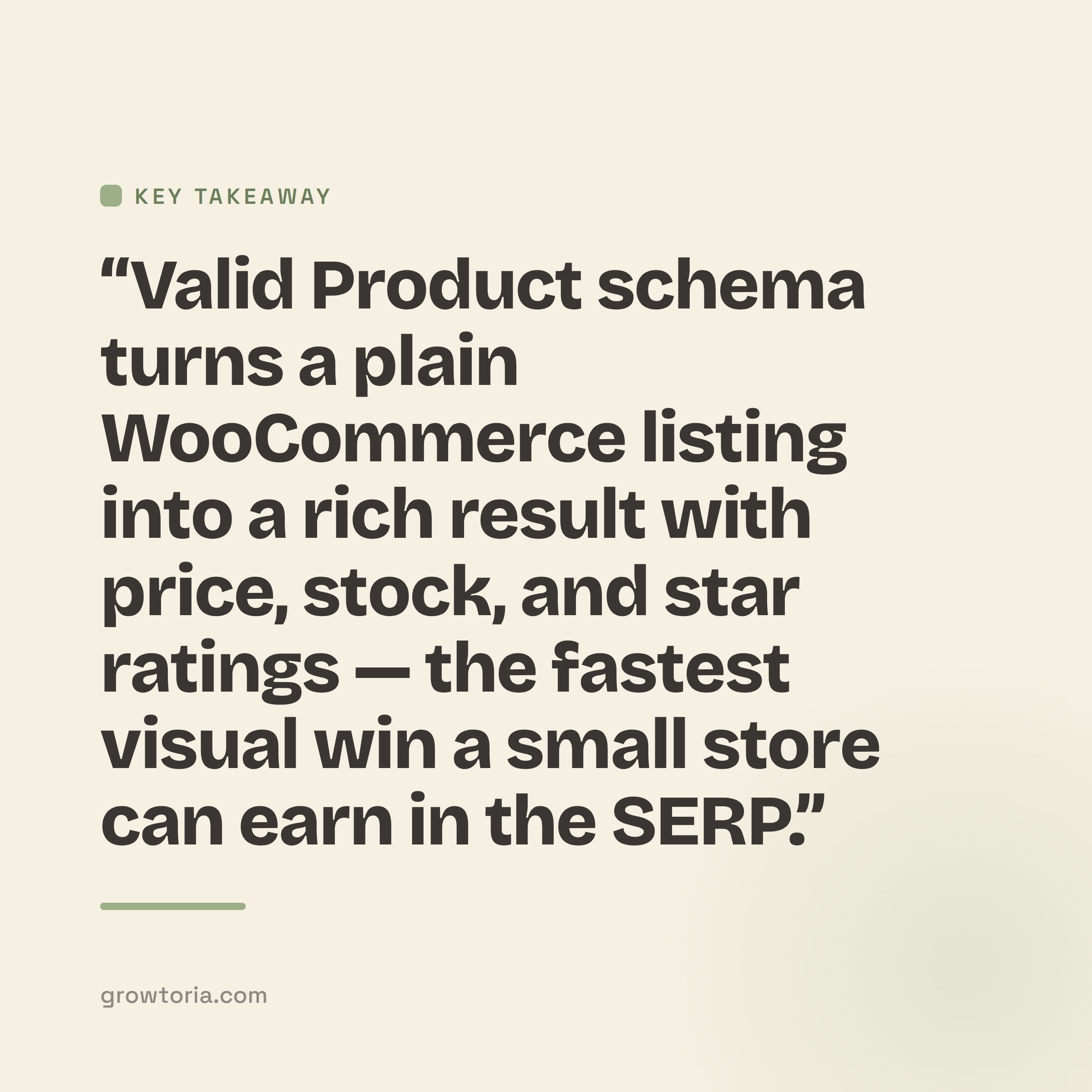 woocommerce schema markup for products - key takeaway