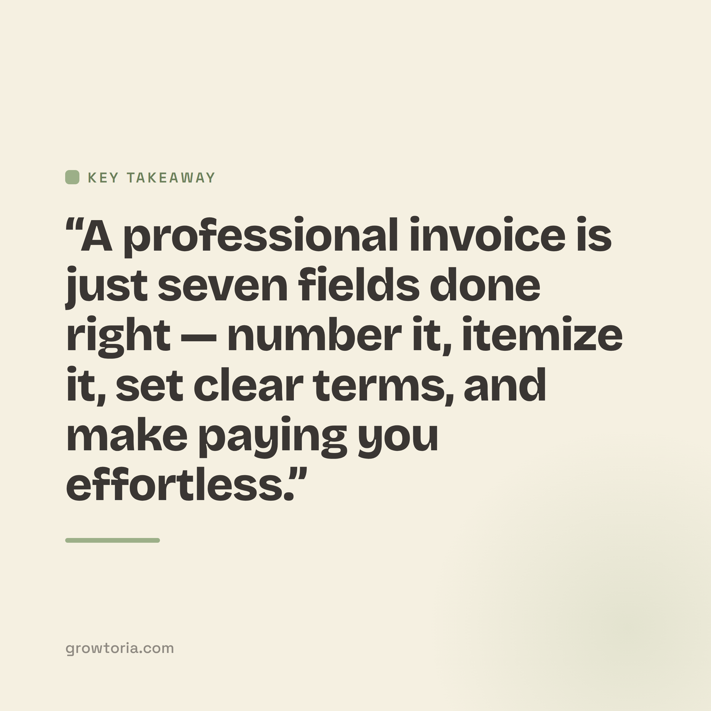 free invoice template for small business - key takeaway