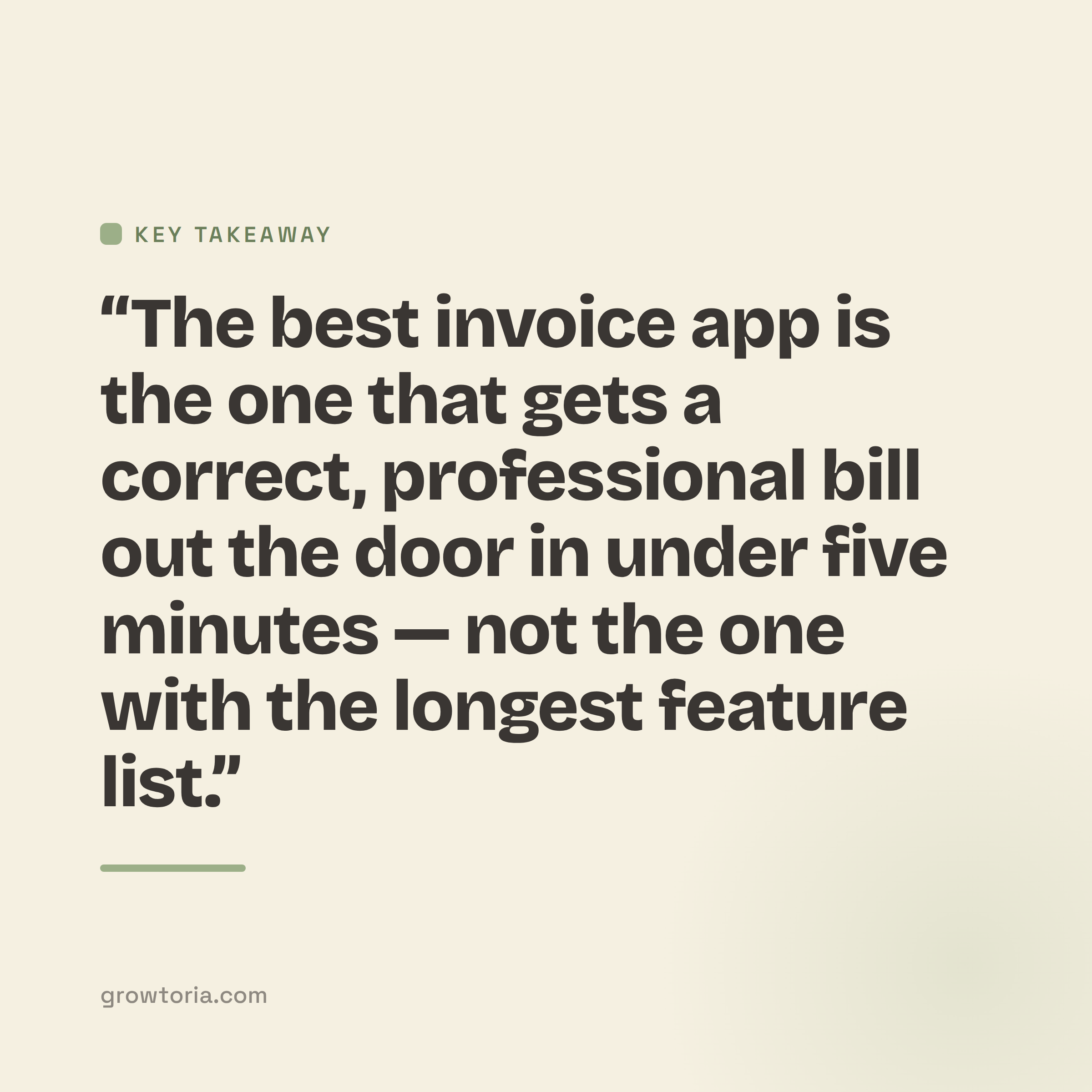 best app to create an invoice - key takeaway