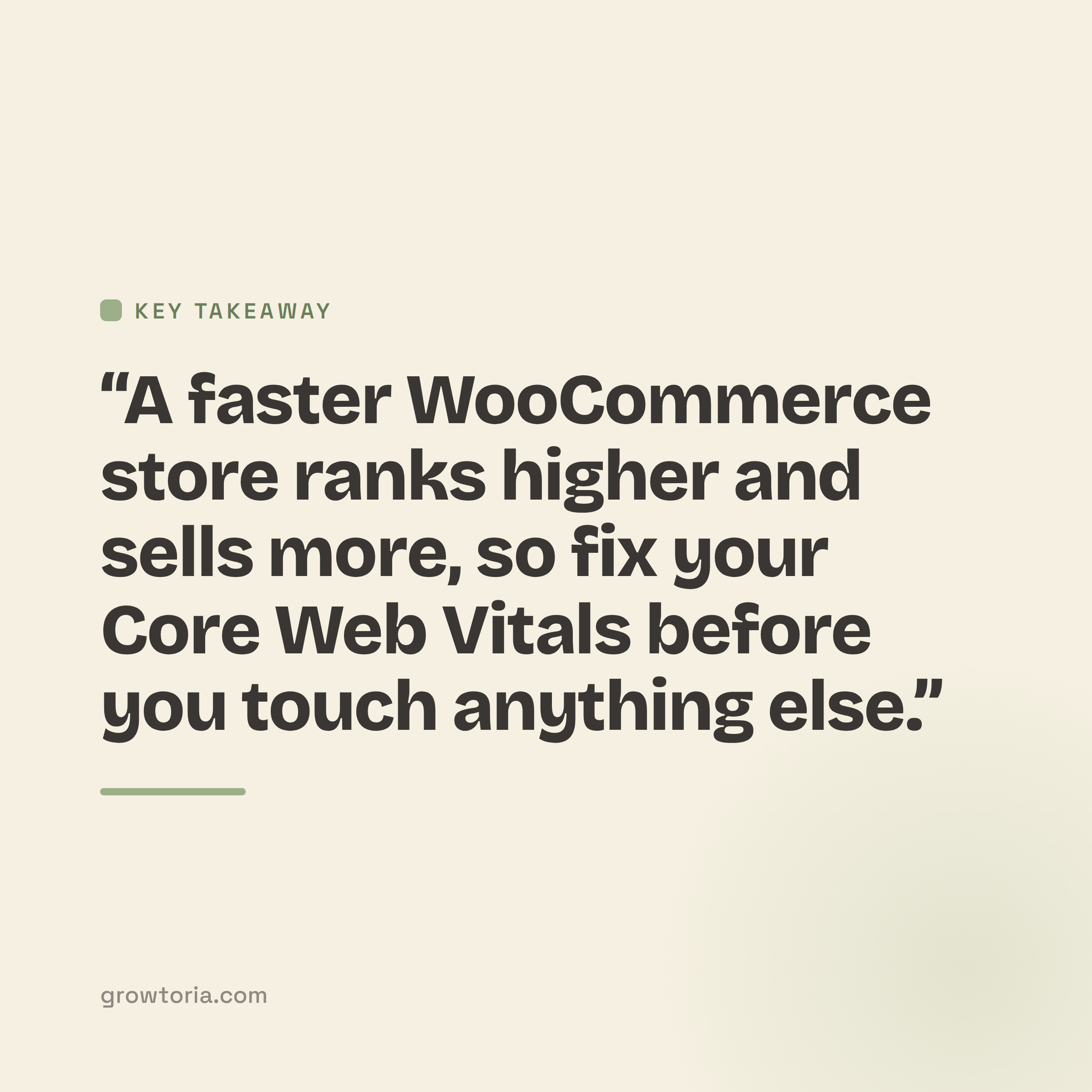 woocommerce site speed and seo - key takeaway