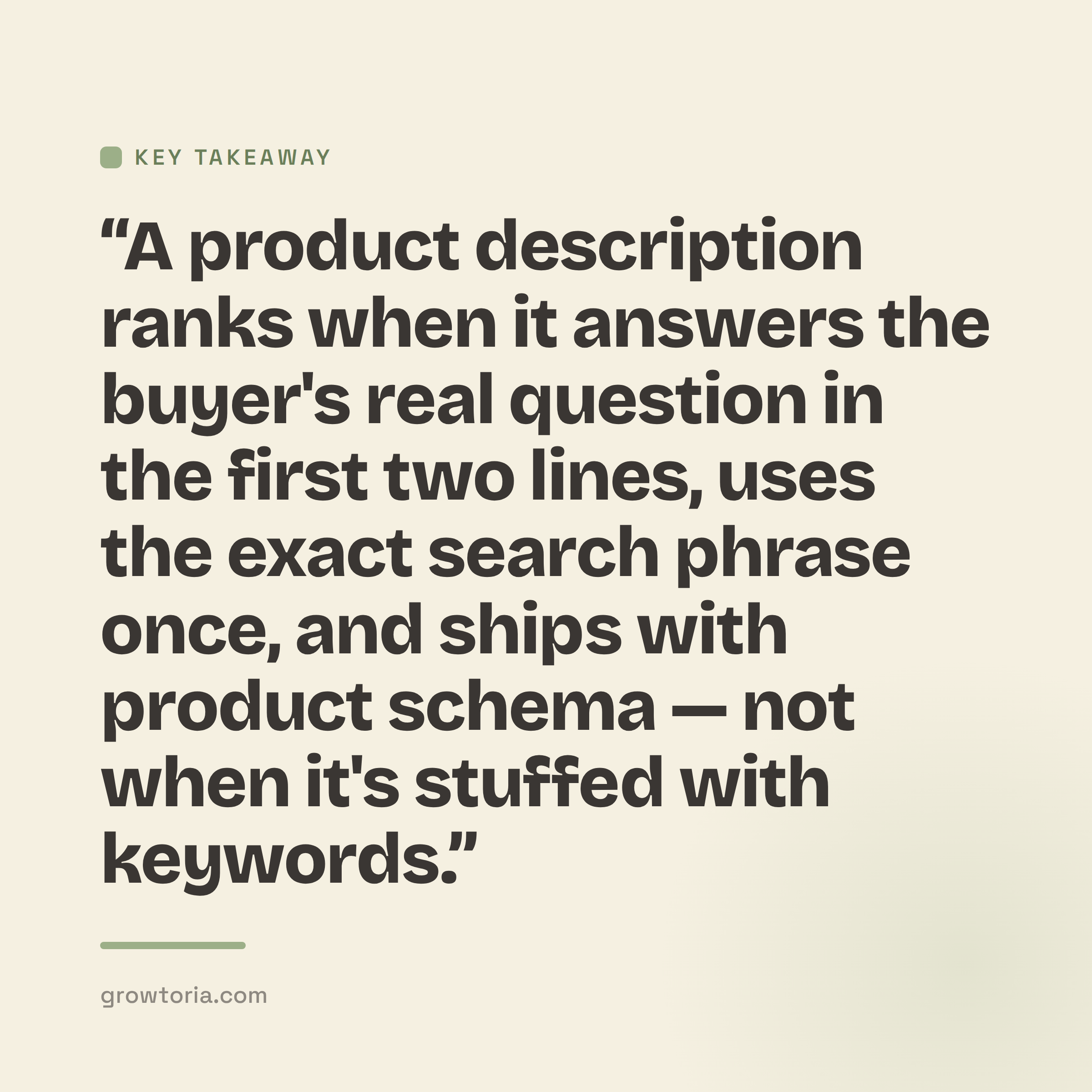 woocommerce product description seo - key takeaway