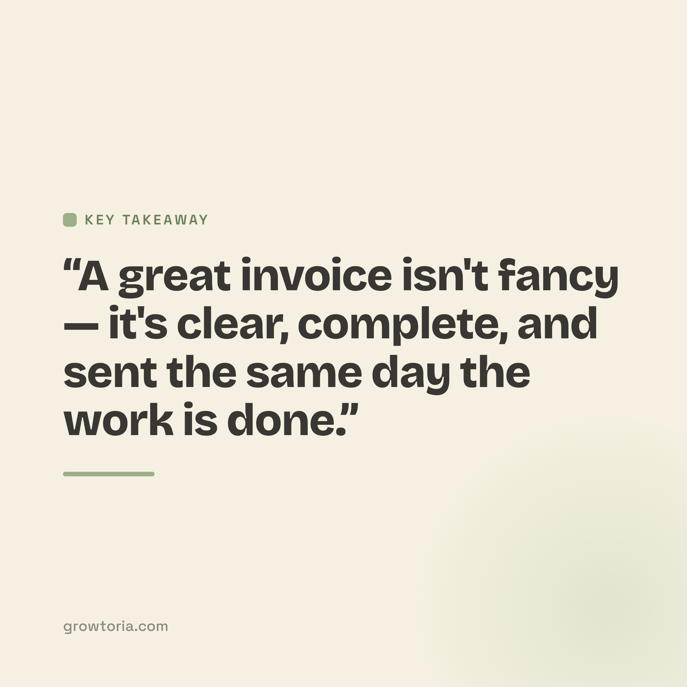 best way to create an invoice - key takeaway