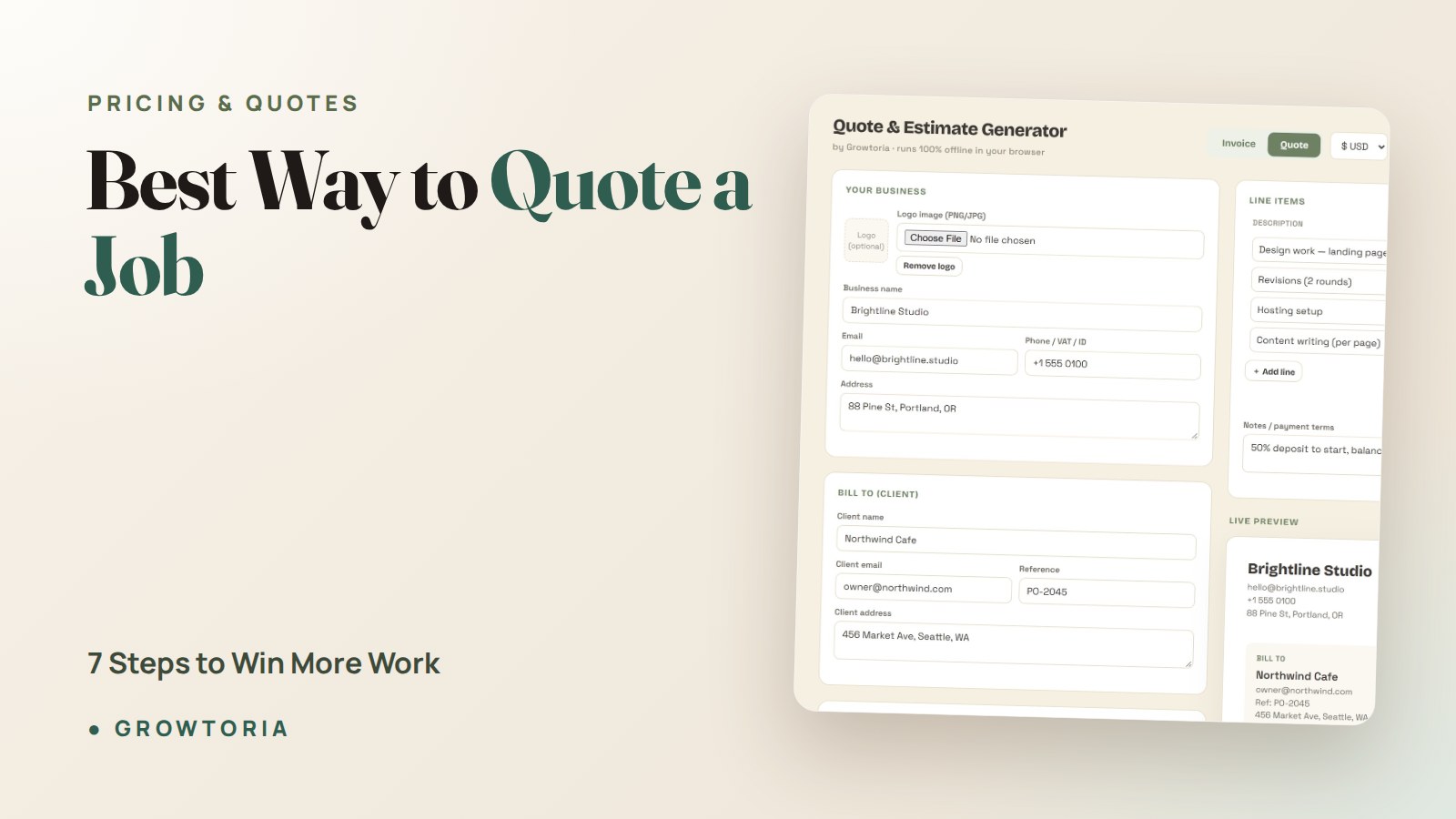 Best Way to Quote a Job: 7 Steps to Win More Work