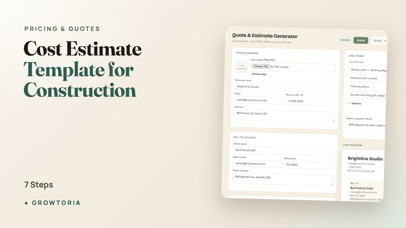 Cost Estimate Template for Construction: 7 Steps