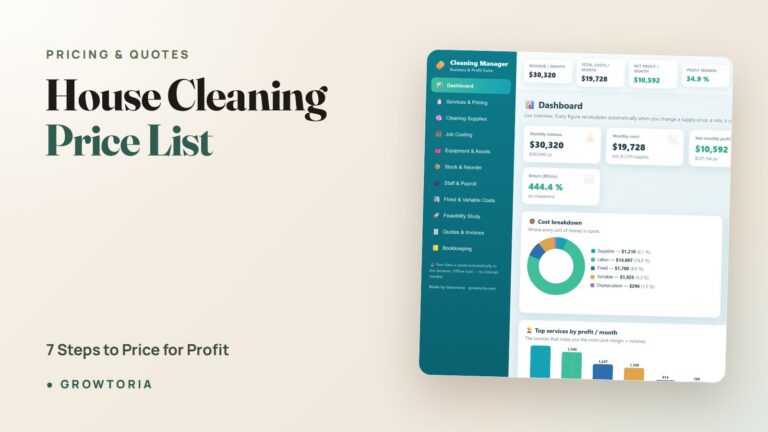 House Cleaning Price List: 7 Steps to Price for Profit