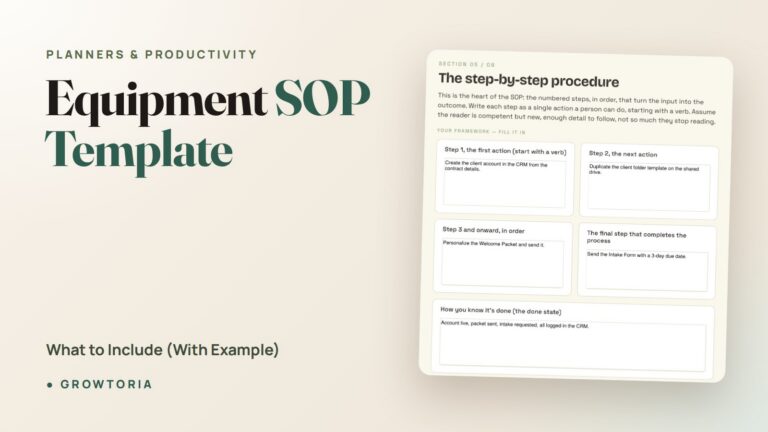 Equipment SOP Template: What to Include (With Example)
