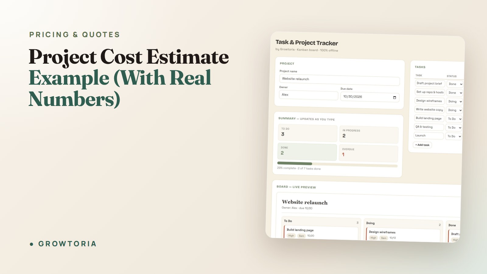 project cost estimate example - featured image