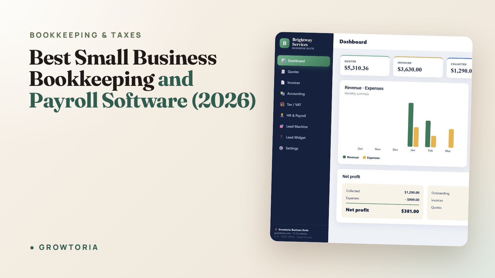 best small business bookkeeping and payroll software - featured image