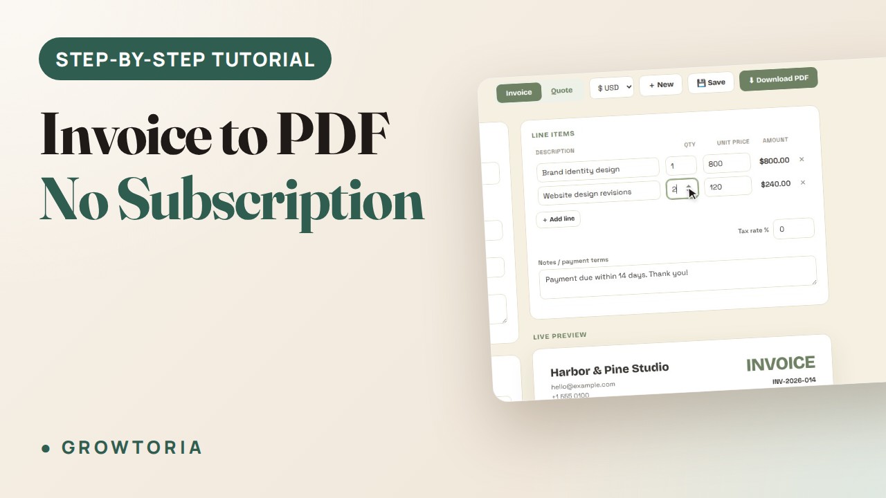 Invoice Quote Generator App Tutorial: Build & Export a PDF Invoice Offline