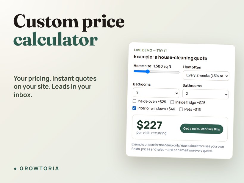 Custom Price Calculator